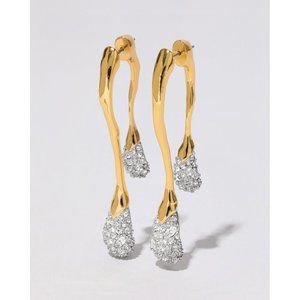 Alexis Bittar Solanales Crystal Front Back Double Drop Earring- Gold-406…